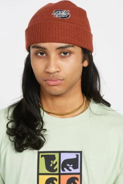 Mono Lined Oval Dot Beanie - Bonnet | Marron