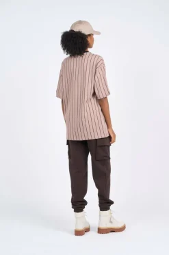 NE PINSTRIPE OS - T-shirt | Beige