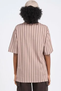 NE PINSTRIPE OS - T-shirt | Beige