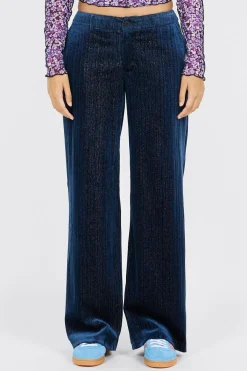 NMAIDA PINOLA LW GLITTER PANTS - Pantalon | Bleu