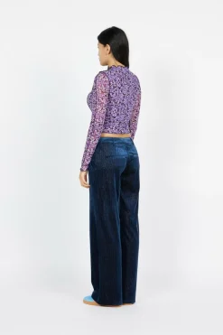 NMAIDA PINOLA LW GLITTER PANTS - Pantalon | Bleu