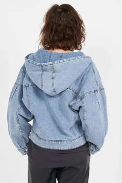 NMALVIVA L/S DENIM JACKET W HOOD VI338MB - Veste | Bleu