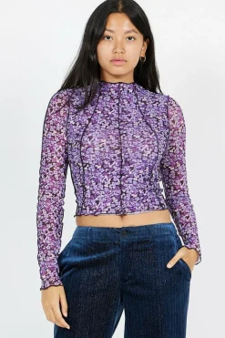 NMCARRIE L/S HIGH NECK TOP FWD - Top | Violet