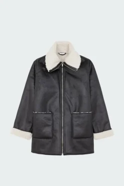 NMHAILEY L/S HIGHNECK 2WAY ZIP PU JACKET - Veste | Noir