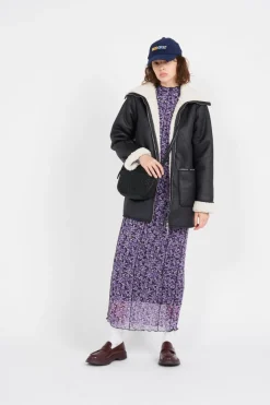 NMHAILEY L/S HIGHNECK 2WAY ZIP PU JACKET - Veste | Noir