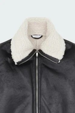 NMHAILEY L/S HIGHNECK 2WAY ZIP PU JACKET - Veste | Noir