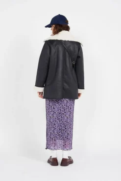 NMHAILEY L/S HIGHNECK 2WAY ZIP PU JACKET - Veste | Noir