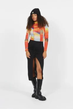 NMJORDAN HW ROUCHED SKIRT LAB - Jupe | Noir
