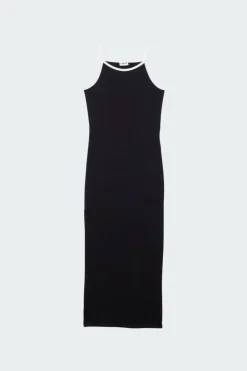 NMKARIN S/L CONTRAST BODYCON DRESS LAB - Robe | Noir