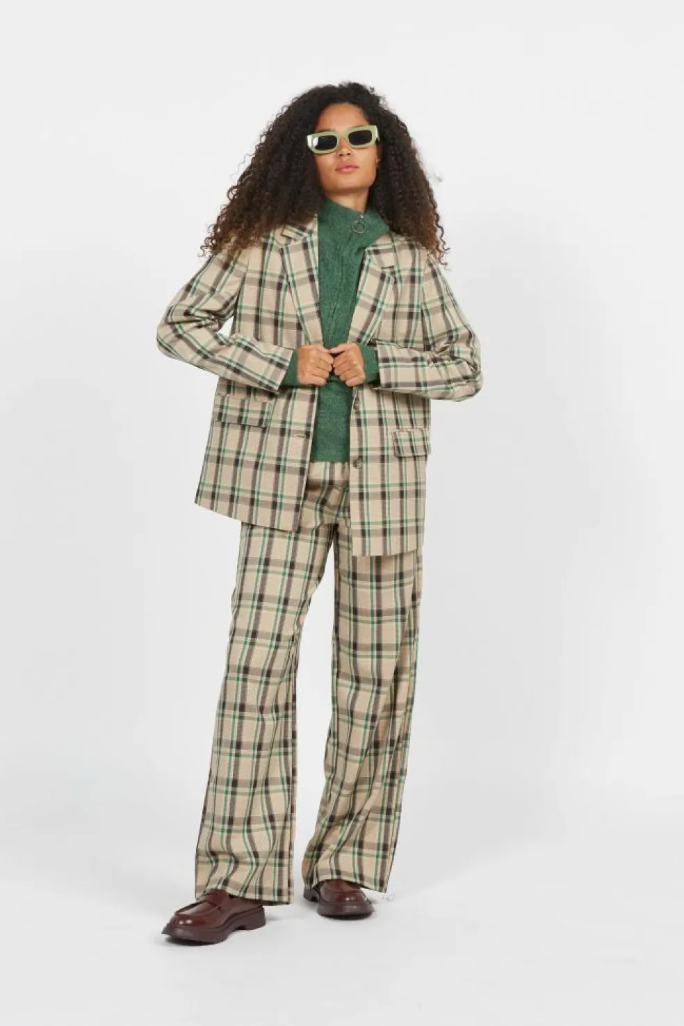 NMLAURA L/S OVERSIZE CHECK BLAZER - Veste | Beige