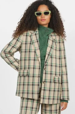 NMLAURA L/S OVERSIZE CHECK BLAZER - Veste | Beige