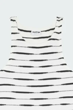 NMMALINA S/L STRIPE ANKLE DRESS - Robe | Blanc