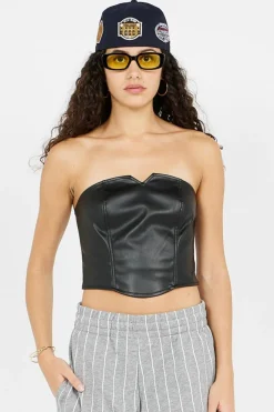 NMMARIN STRAPLESS V-DETAIL CORSET - Top | Noir