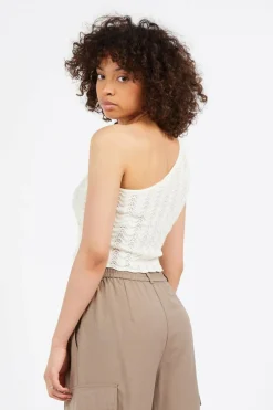 NMSADIE S/L ONE SHOULDER CROP KNIT TOP - Top sans manches | Multicolore