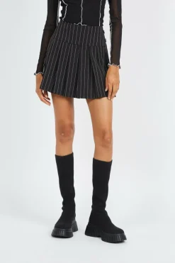 NMWEDNESDAY NW PLEATED SKIRT WVN LAB - Jupe | Noir