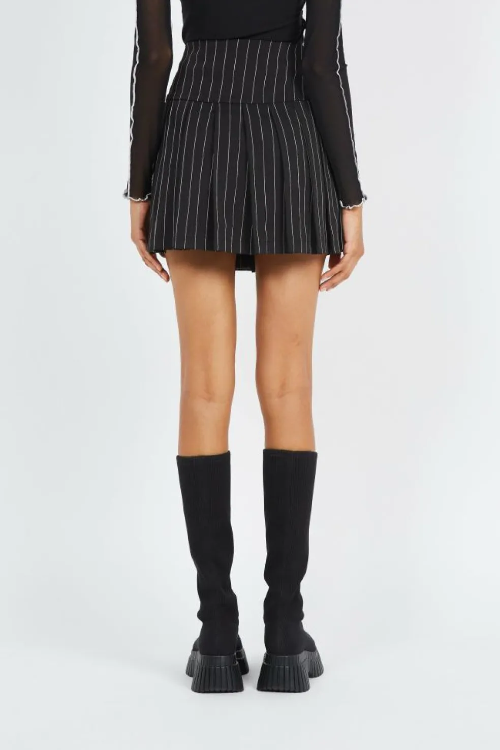 NMWEDNESDAY NW PLEATED SKIRT WVN LAB - Jupe | Noir
