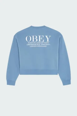 OBEY CITIES CREW - Sweatshirt | Bleu