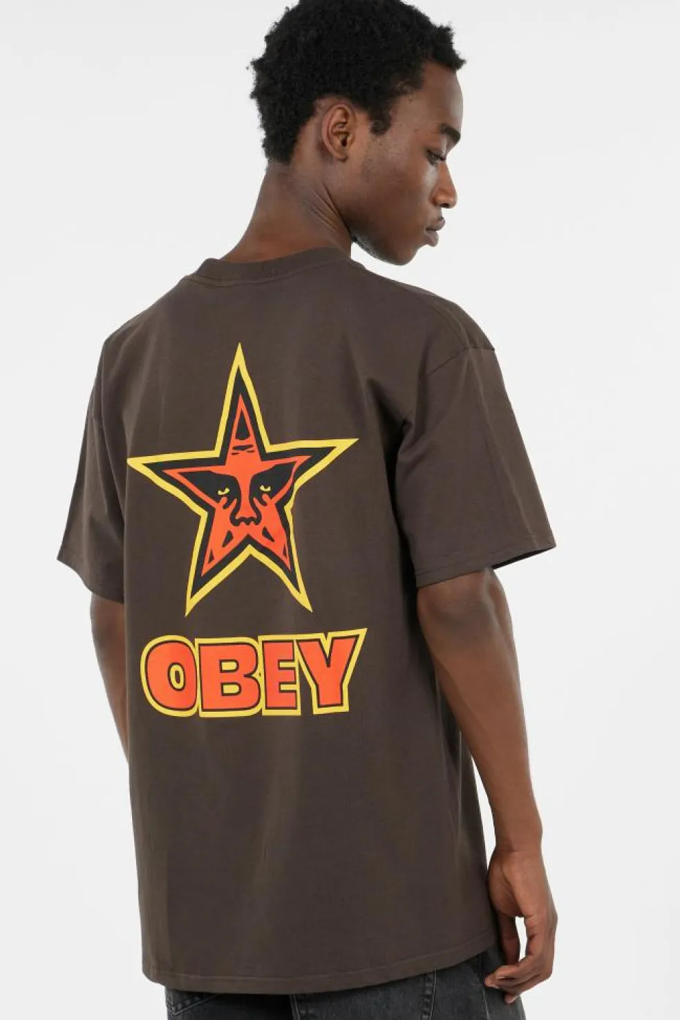 OBEY STAR - T-shirt | Marron