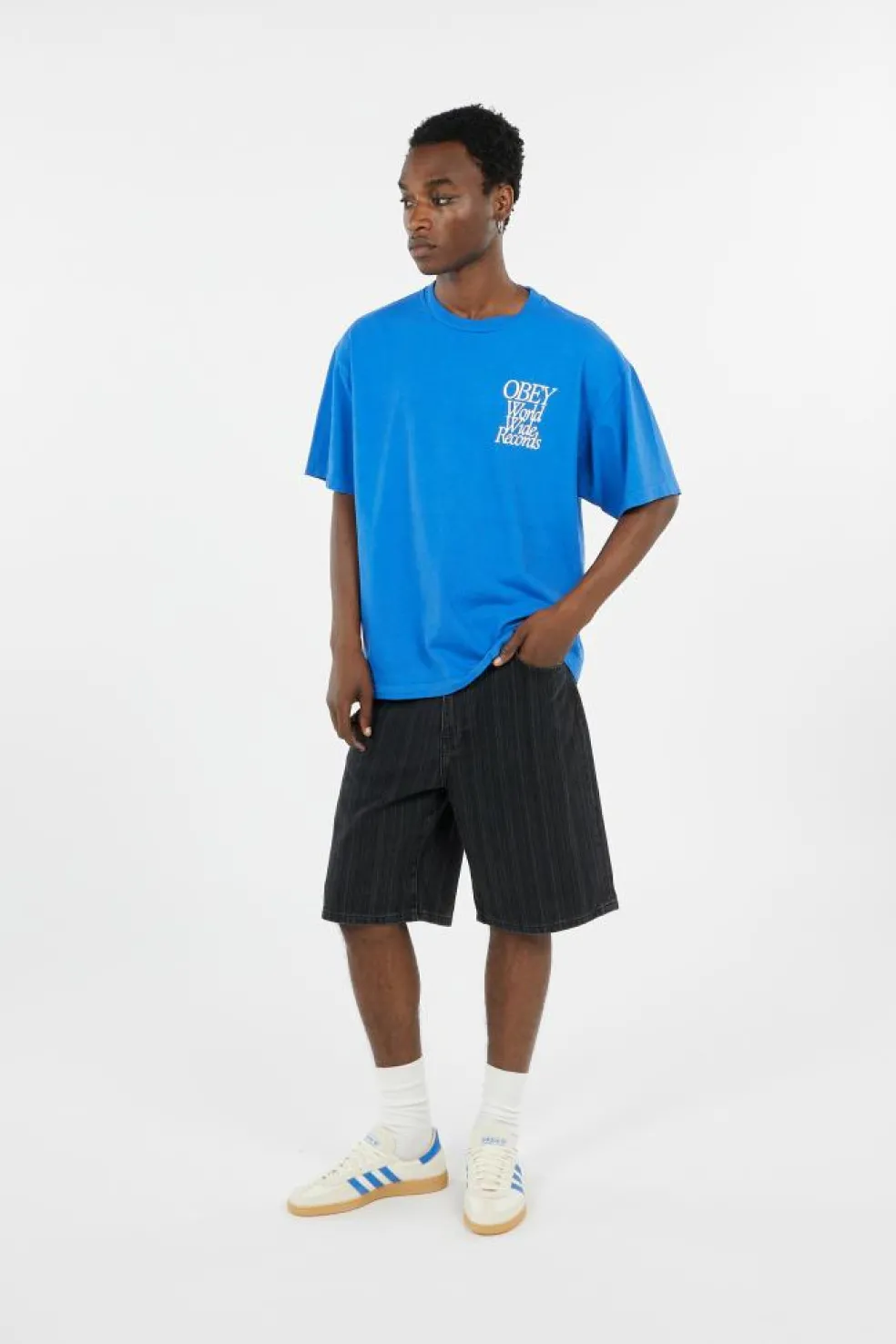 OBEY WORLDWIDE RECORDS - T-shirt | Bleu