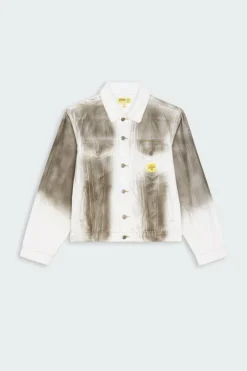 OIL STAINED TRUCKER - Veste | Blanc