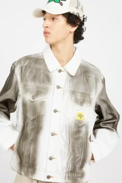 OIL STAINED TRUCKER - Veste | Blanc