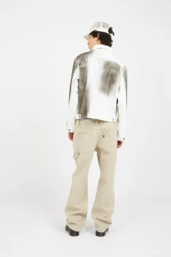 OIL STAINED TRUCKER - Veste | Blanc