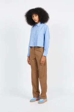 OLAF WMN CROP SHIRT - Chemise | Bleu
