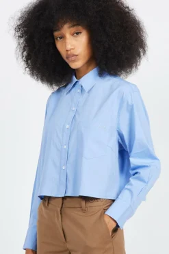 OLAF WMN CROP SHIRT - Chemise | Bleu