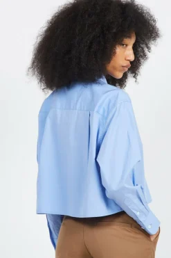 OLAF WMN CROP SHIRT - Chemise | Bleu