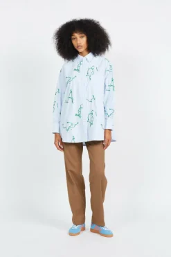 OLAF WMN KNOT OVERSIZED SHIRT - Chemise | Bleu
