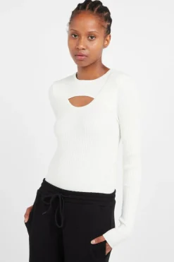 ONLASHLEY LS PEAKABOO ONECK KNT - Pull | Beige