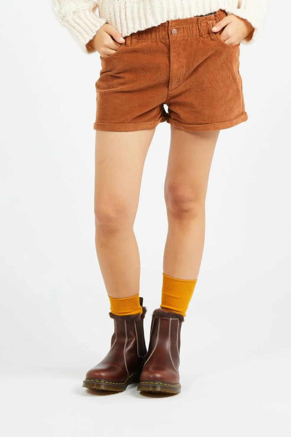 ONLCUBA-FLORA HW PB CORD SHORTS PNT - Short | Marron