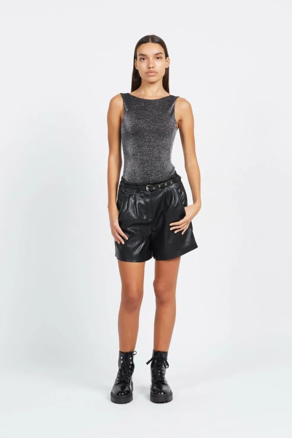 ONLHEIDI FAUX LEATHER SHORTS NOOS OTW - Short | Noir