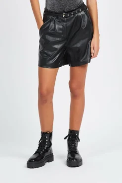 ONLHEIDI FAUX LEATHER SHORTS NOOS OTW - Short | Noir