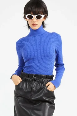 ONLLORELAI LS CABLE ROLLNECK KNT - Pull | Bleu