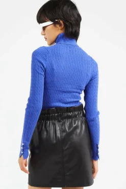 ONLLORELAI LS CABLE ROLLNECK KNT - Pull | Bleu