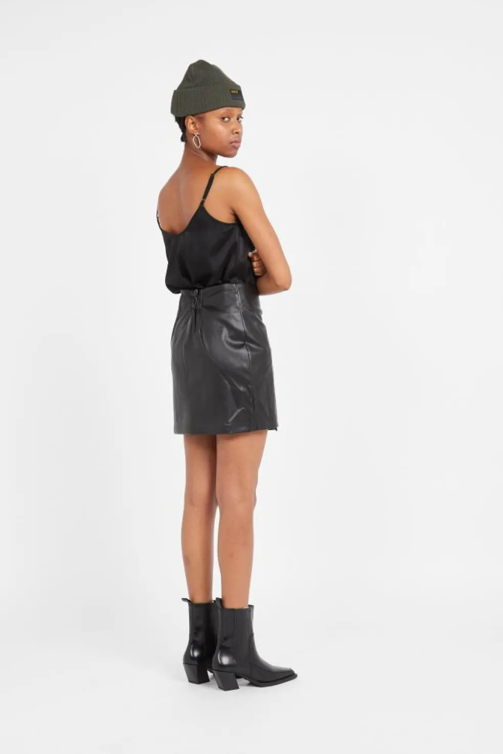 ONLMIA FAUX LEATHER KNOT SKIRT OTW - Jupe | Noir