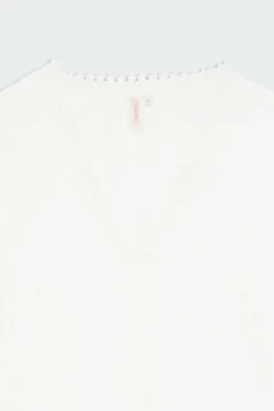 ONLMOLLY LS V-NECK LACE TOP WVN CS - Top | Beige