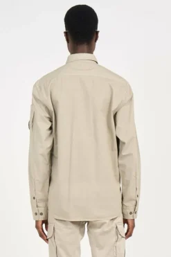 ORGANIC GABARDINE LENS - Chemise | Kaki