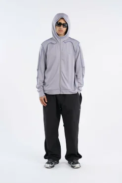 OVERLOCK MESH - Hoodie zippé | Gris