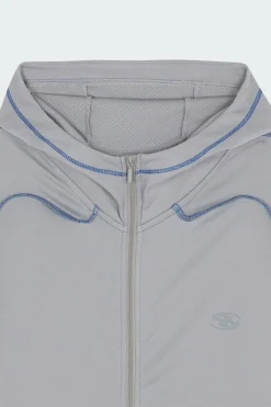 OVERLOCK MESH - Hoodie zippé | Gris