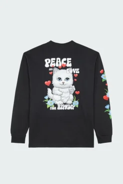 Peace Love Ripndip Long Sleeve - T-shirt | Noir