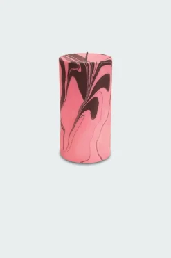 PINK PETROL MARBLE PILLAR CANDLE - Bougie | Rose