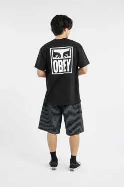 PLAID BAGGY DENIM SHORT - Short | Noir
