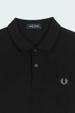 Polo slim-fit en coton piqué | Noir