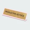Productive As Fuck Deskplate Sign - Plaque de bureau | Multicolore
