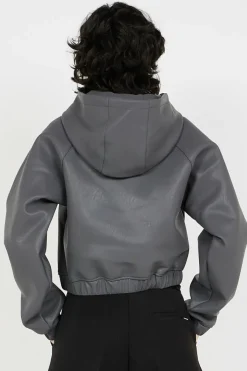 PU SCUBA CROPPED JKT - Veste | Noir