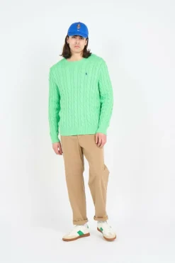 Pull en coton torsadé - Pull | Vert