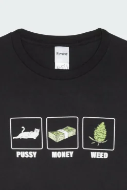 Pu$$y, Money, Weed Tee - T-shirt | Noir