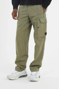 REGULAR FIT COTTON/LINEN PANTS - Pantalon | Kaki